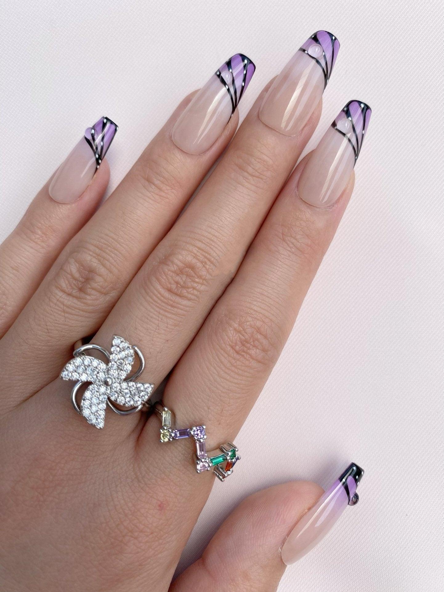 ButterflyElegance - GO2NAIL  LONG COFFIN PressOnNails