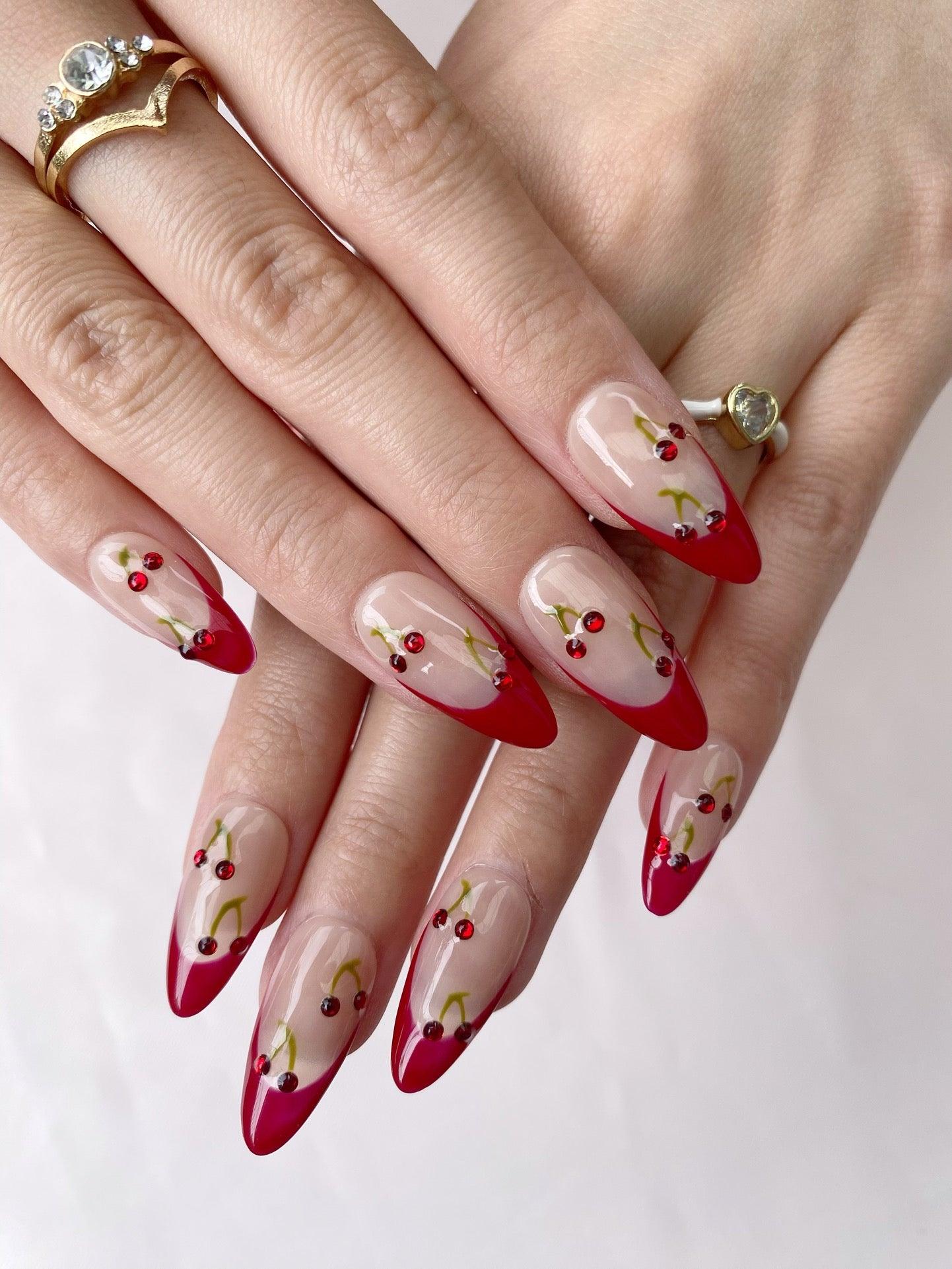 Cherry Sweet - GO2NAIL  MEDIUM ALMOND PressOnNails