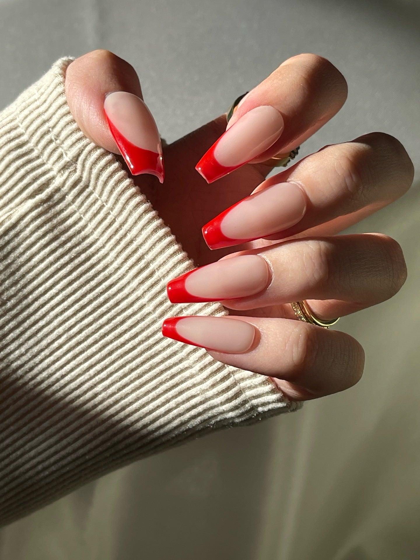 Fiery Kiss - GO2NAIL  LONG COFFIN PressOnNails