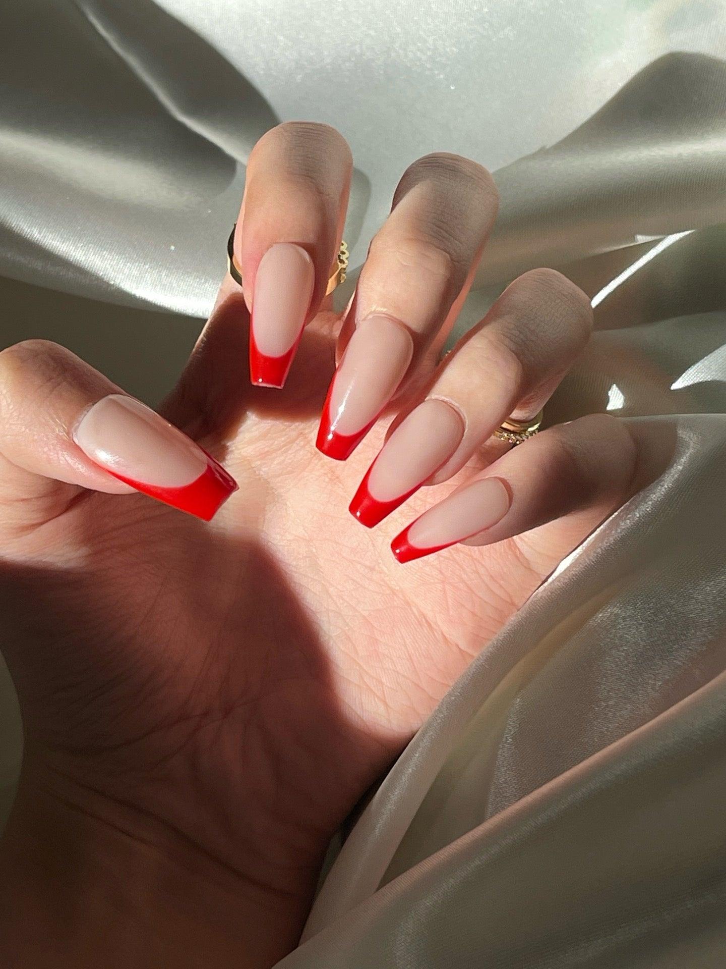 Fiery Kiss - GO2NAIL  LONG COFFIN PressOnNails