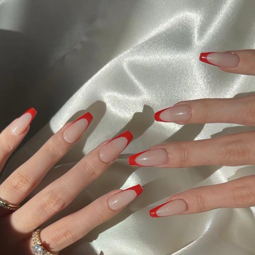 Fiery Kiss - GO2NAIL  LONG COFFIN PressOnNails