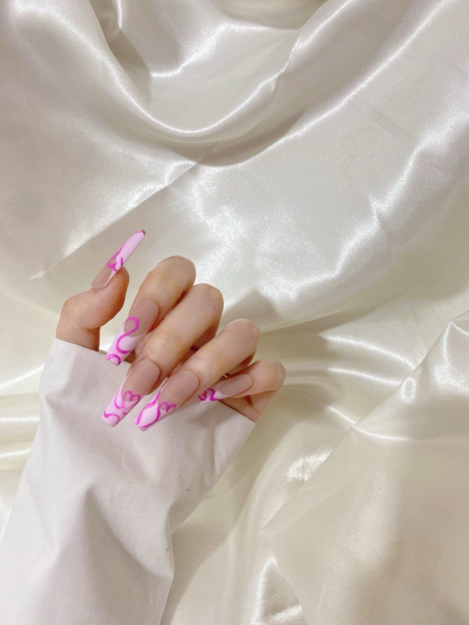 Pink Love - GO2NAIL  LONG SQUARE PressOnNails