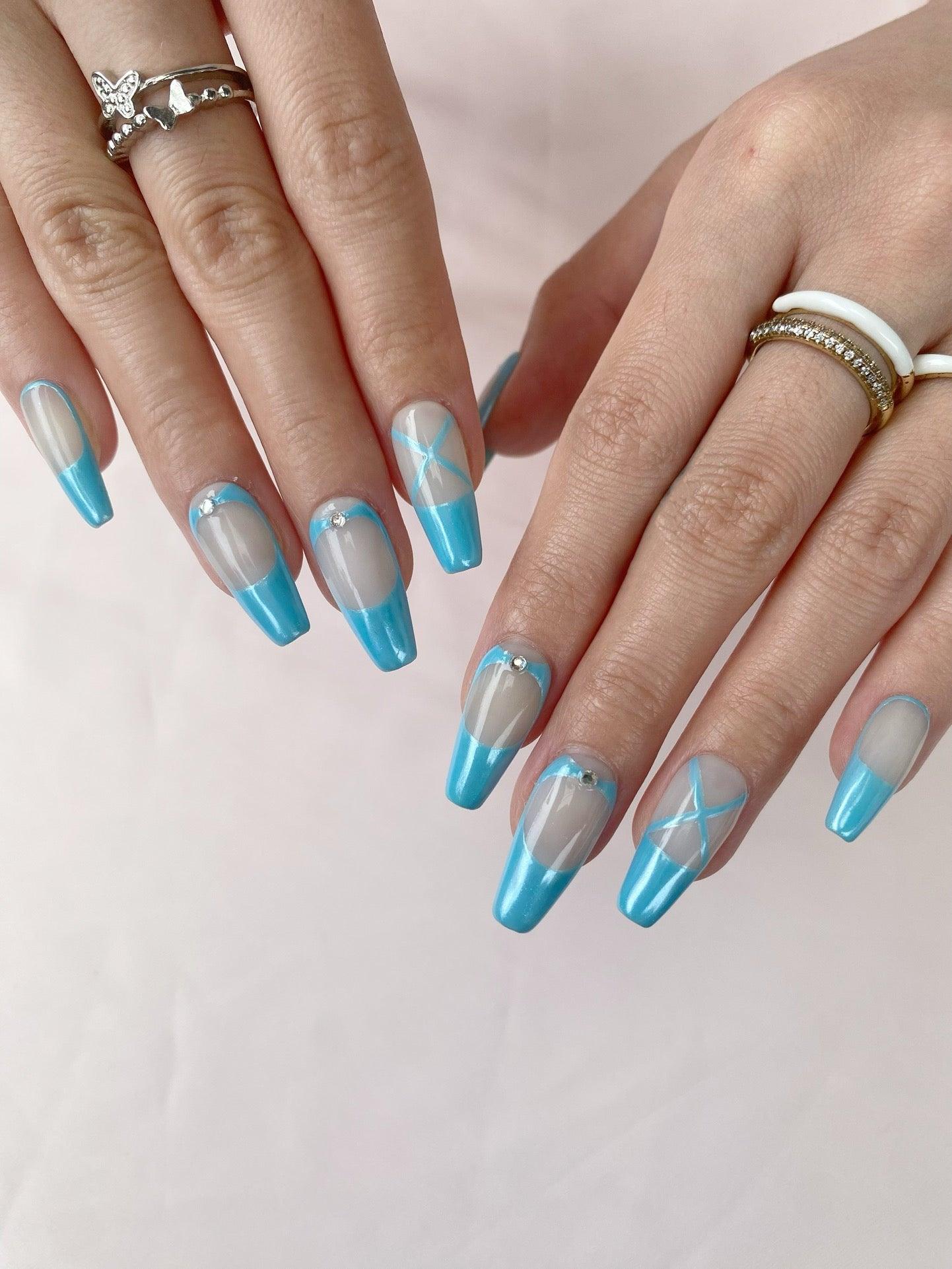 Sky Dance - GO2NAIL  LONG SQUARE PressOnNails