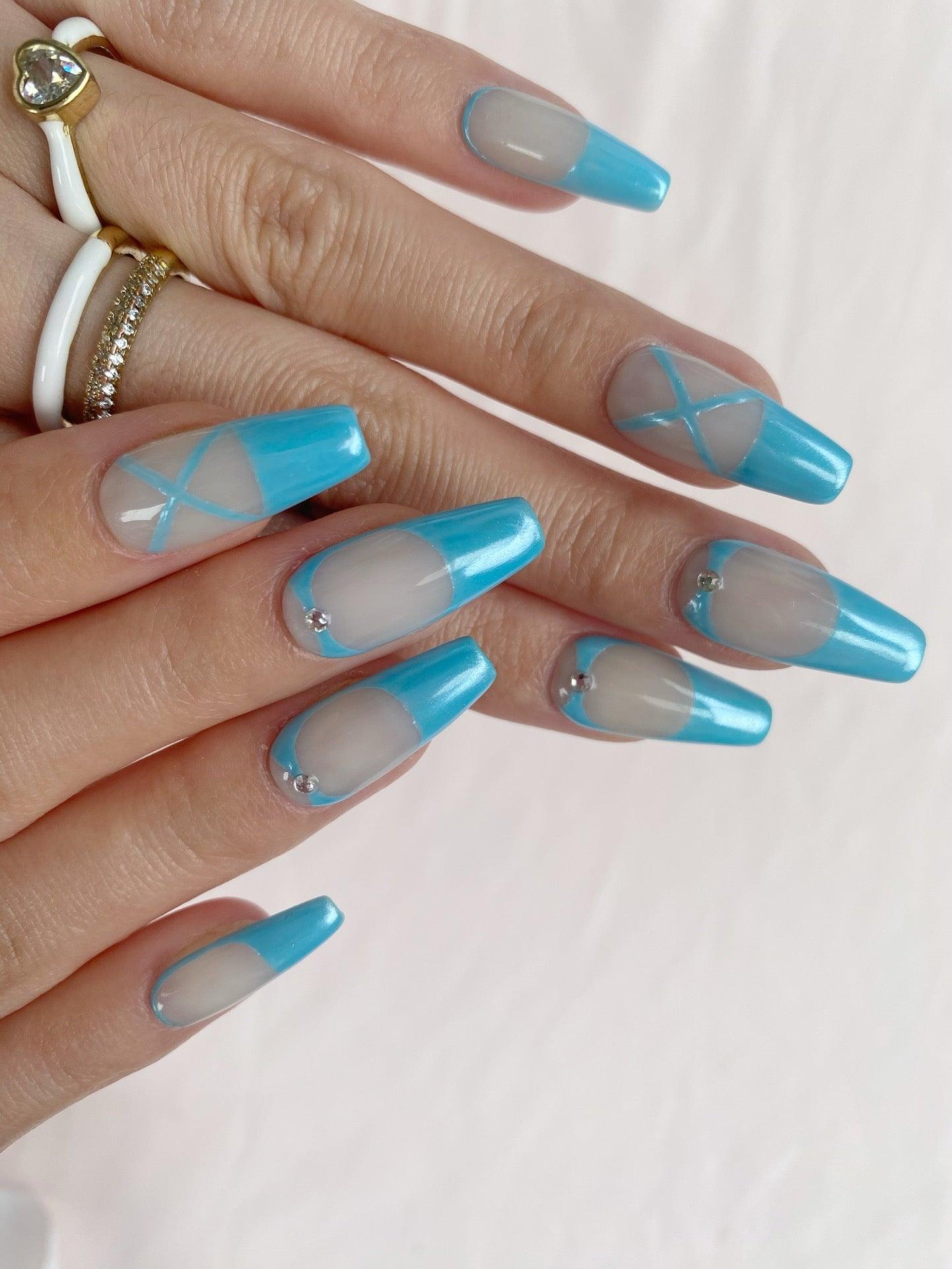 Sky Dance - GO2NAIL  LONG SQUARE PressOnNails