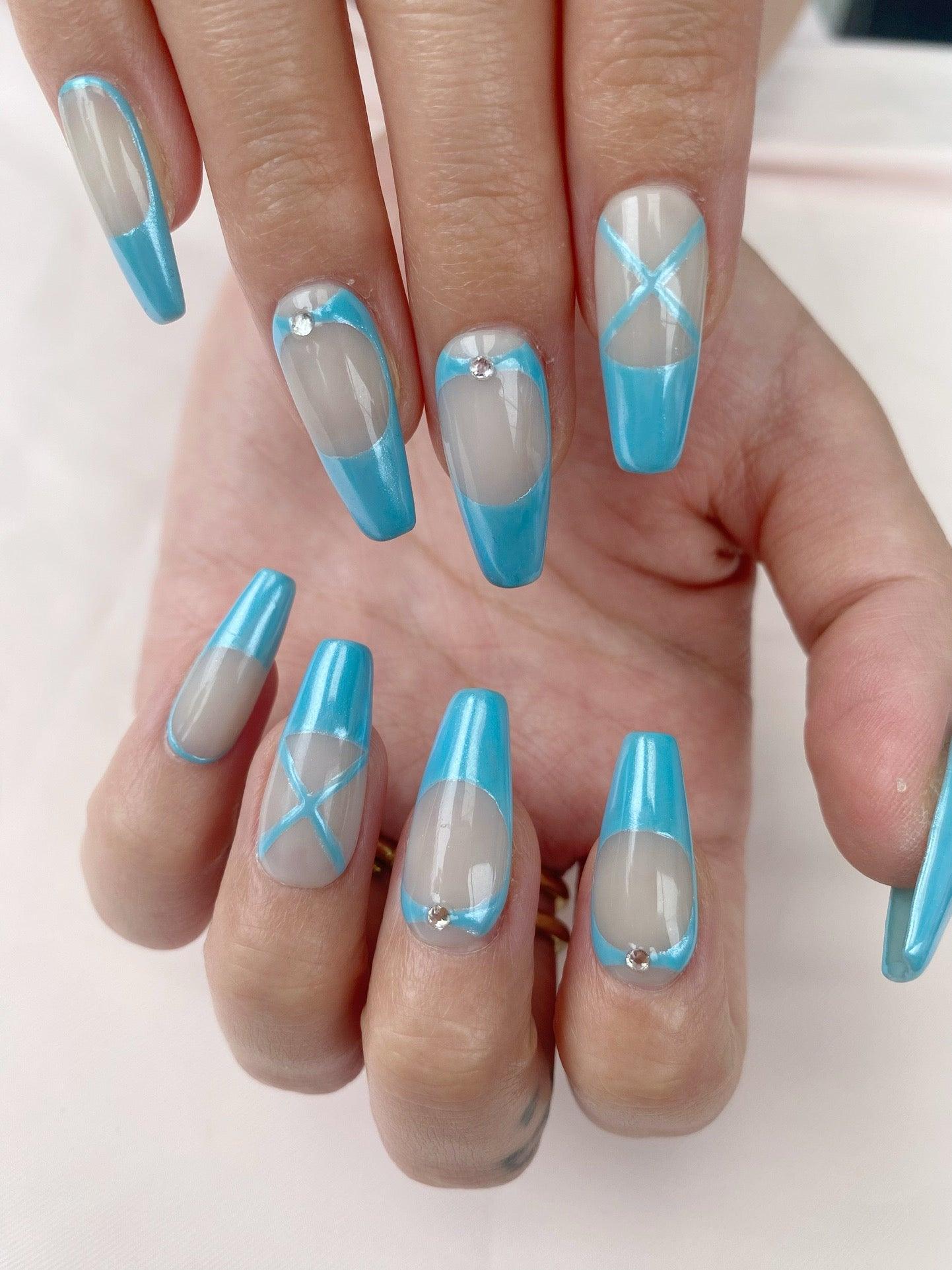 Sky Dance - GO2NAIL  LONG SQUARE PressOnNails