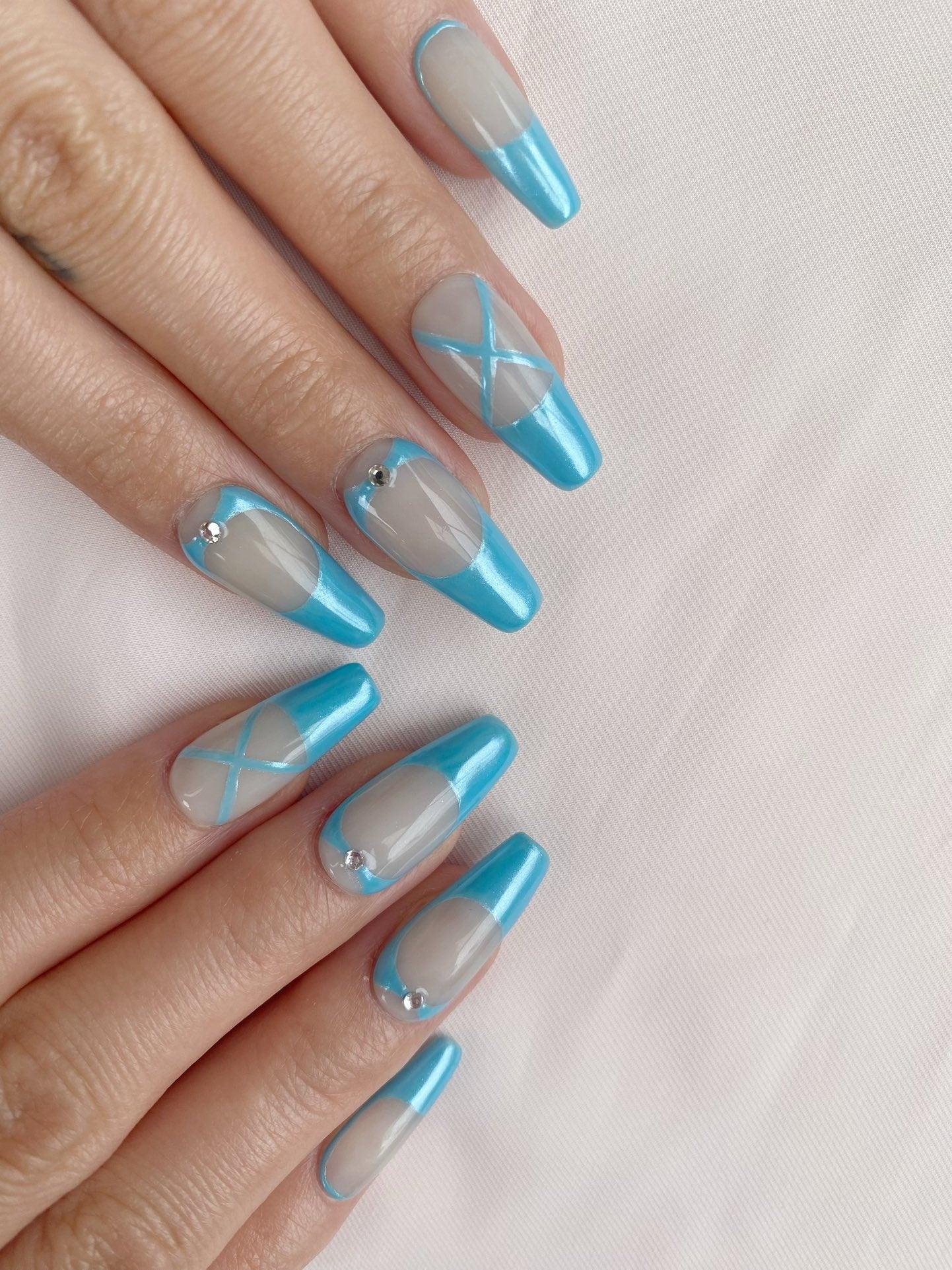 Sky Dance - GO2NAIL  LONG SQUARE PressOnNails