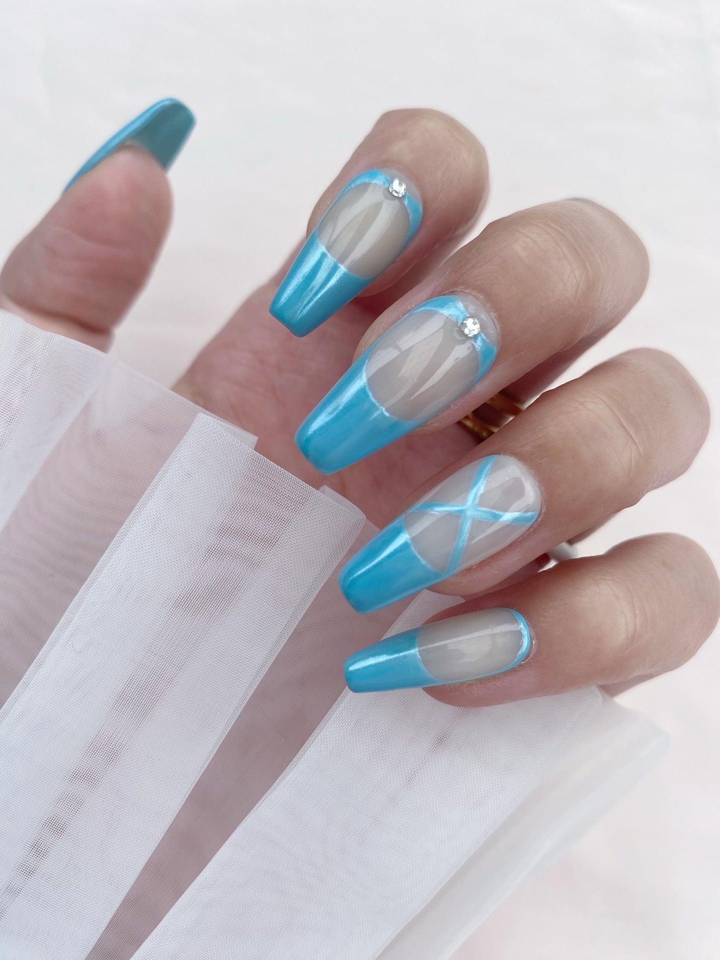 Sky Dance - GO2NAIL  LONG SQUARE PressOnNails