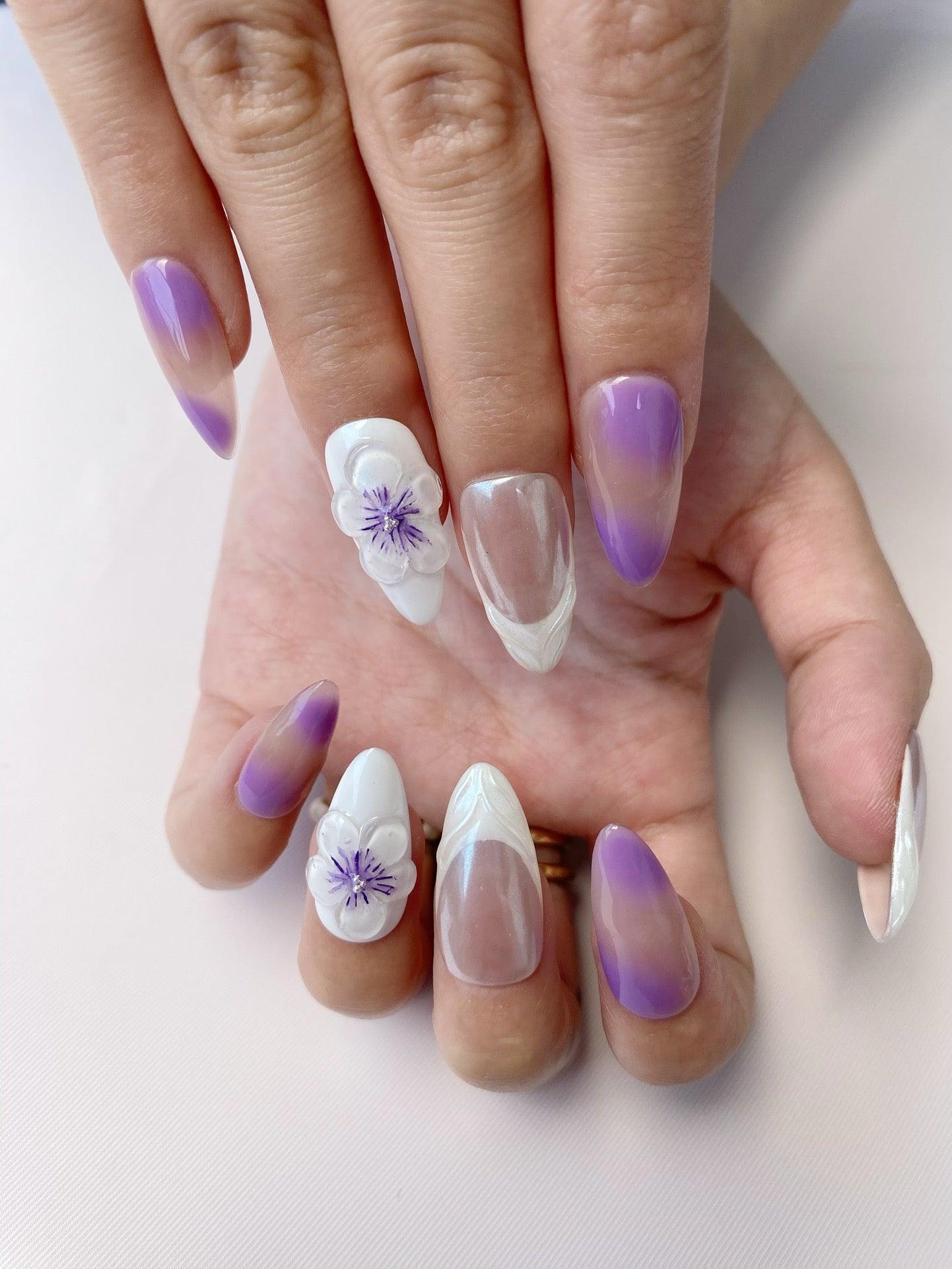 Violet Dream - GO2NAIL  MEDIUM ALMOND PressOnNails