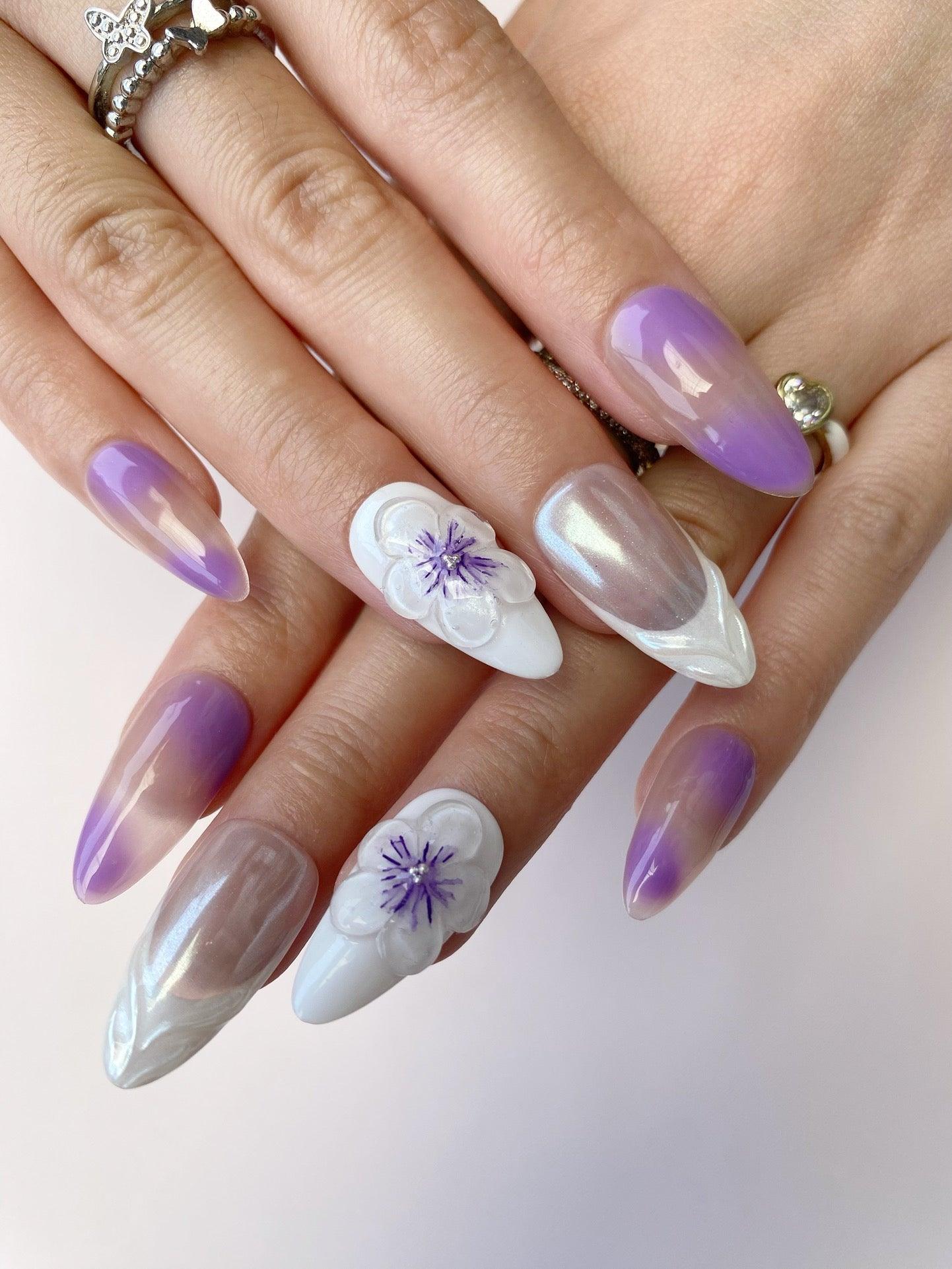 Violet Dream - GO2NAIL  MEDIUM ALMOND PressOnNails